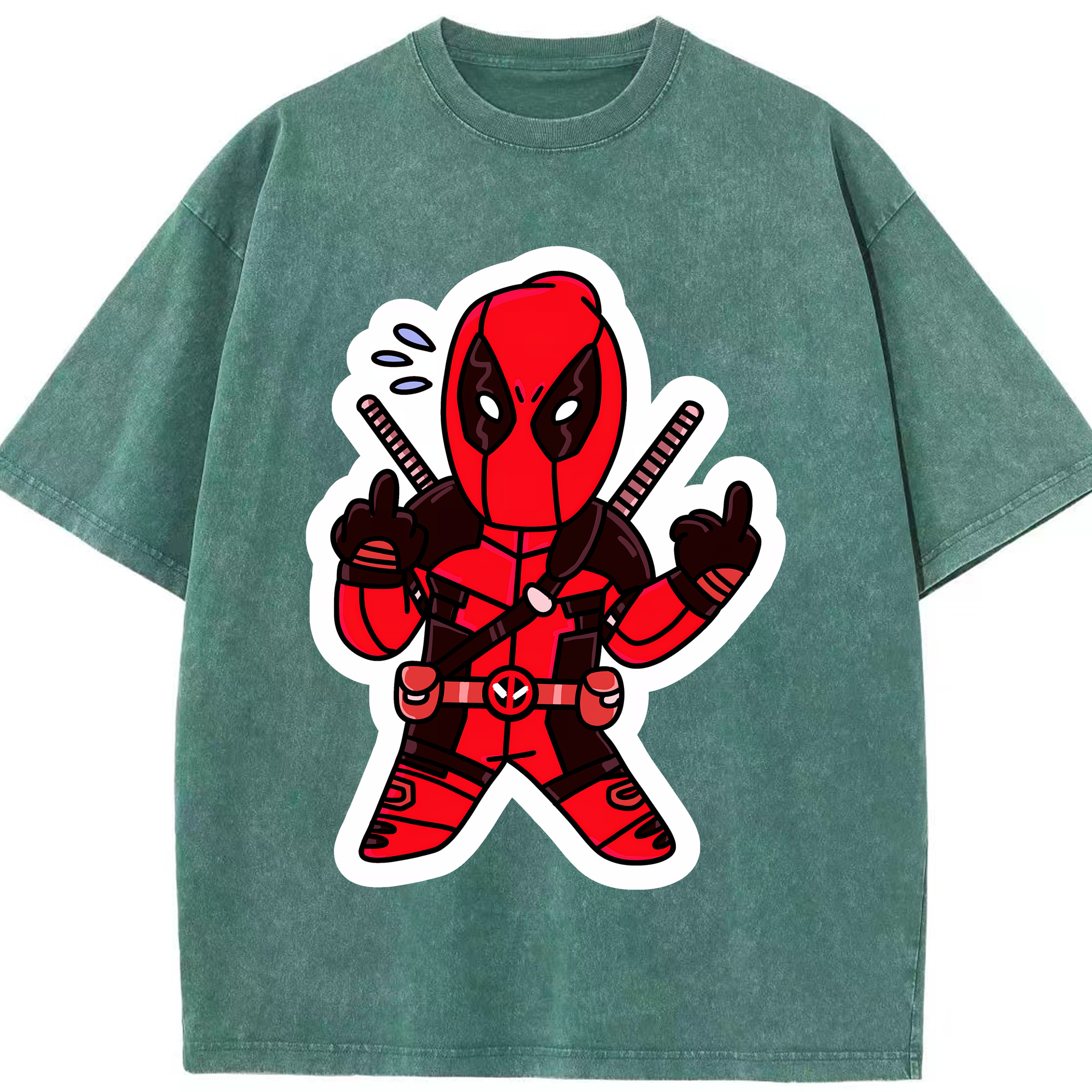 （画像用） Deadpool デッドプール 綿100% ヴィンテージ風 半袖Tシャツ（フロントプリント）